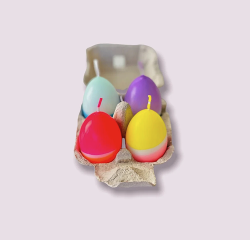 Pinkstories Kerze Dip Dye Eggs Foursome
