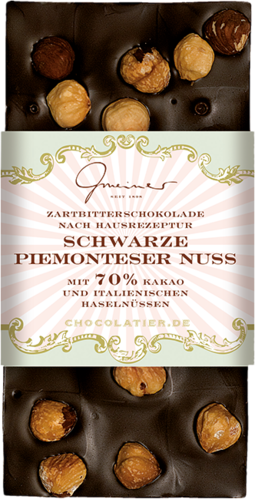 Chocolatier Zartbitter Schwarzer Piemonteser Nuss