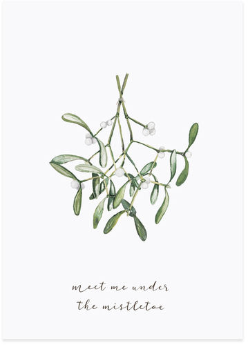 Eulenschnitt Postkarte "Mistletoe"
